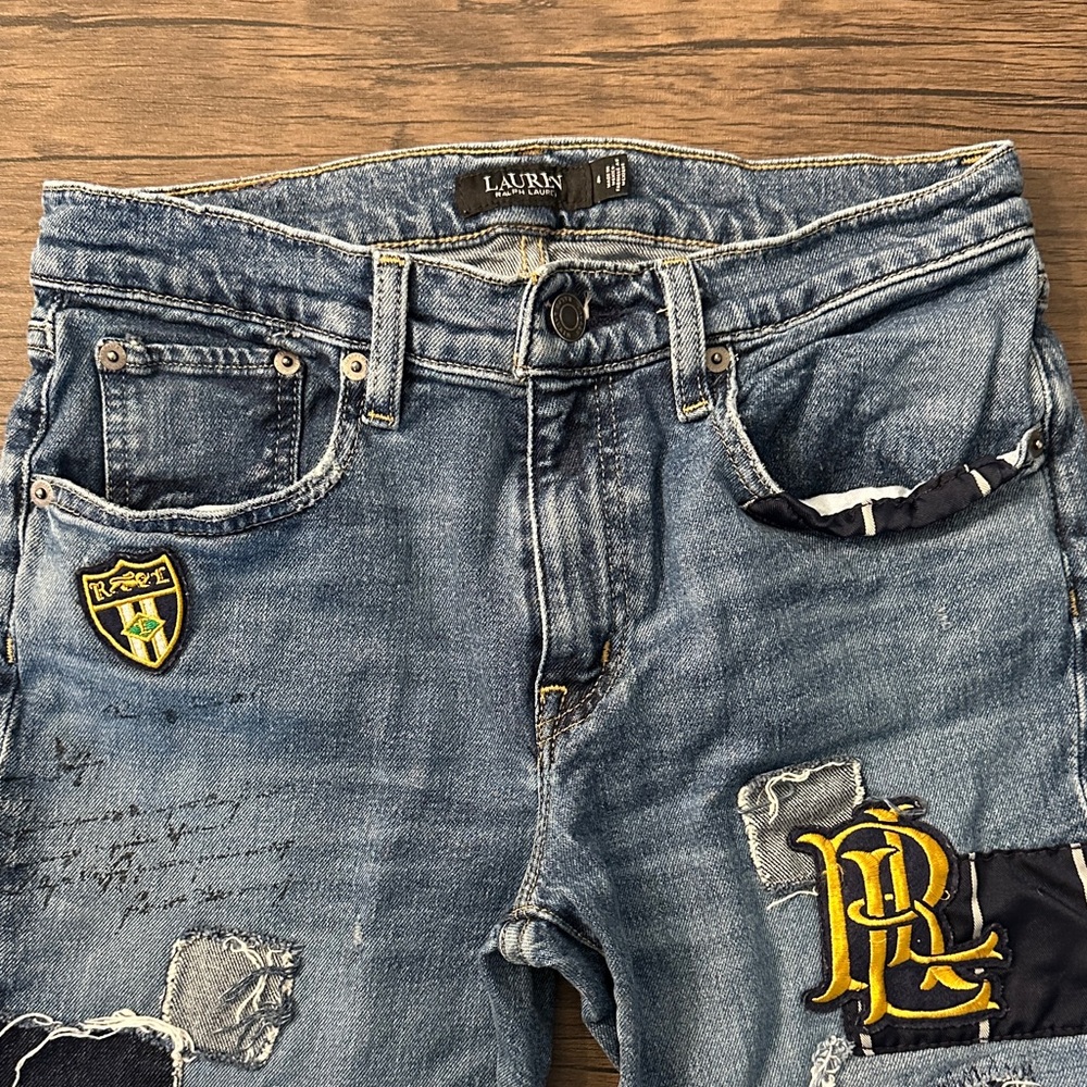 Lauren Ralph Lauren Blue Patchwork Women's Jeans